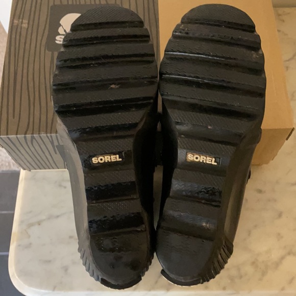 SOREL Joan Rain Wedge Blk Sea Salt 9.5 - Picture 5 of 8